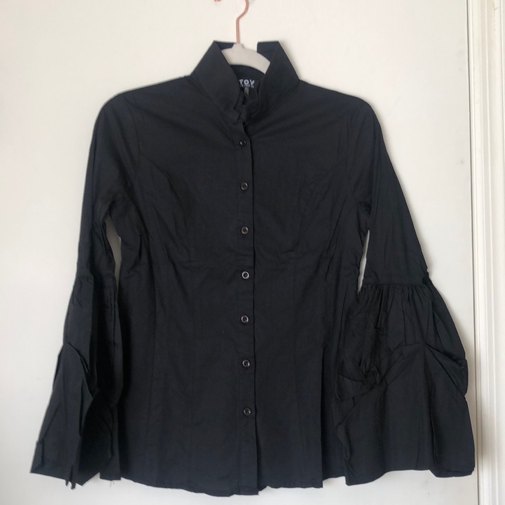 TOV black lantern bishop lantern sleeve romantic stretch gothic steampunk blouse